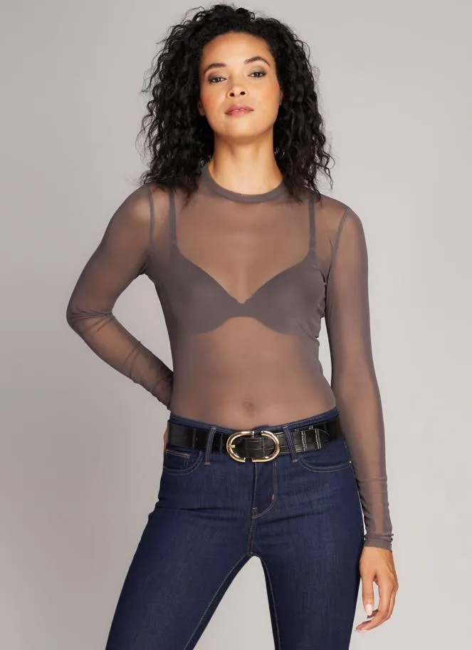 C'est Moi, CET6201, Long Sleeve Mesh Top