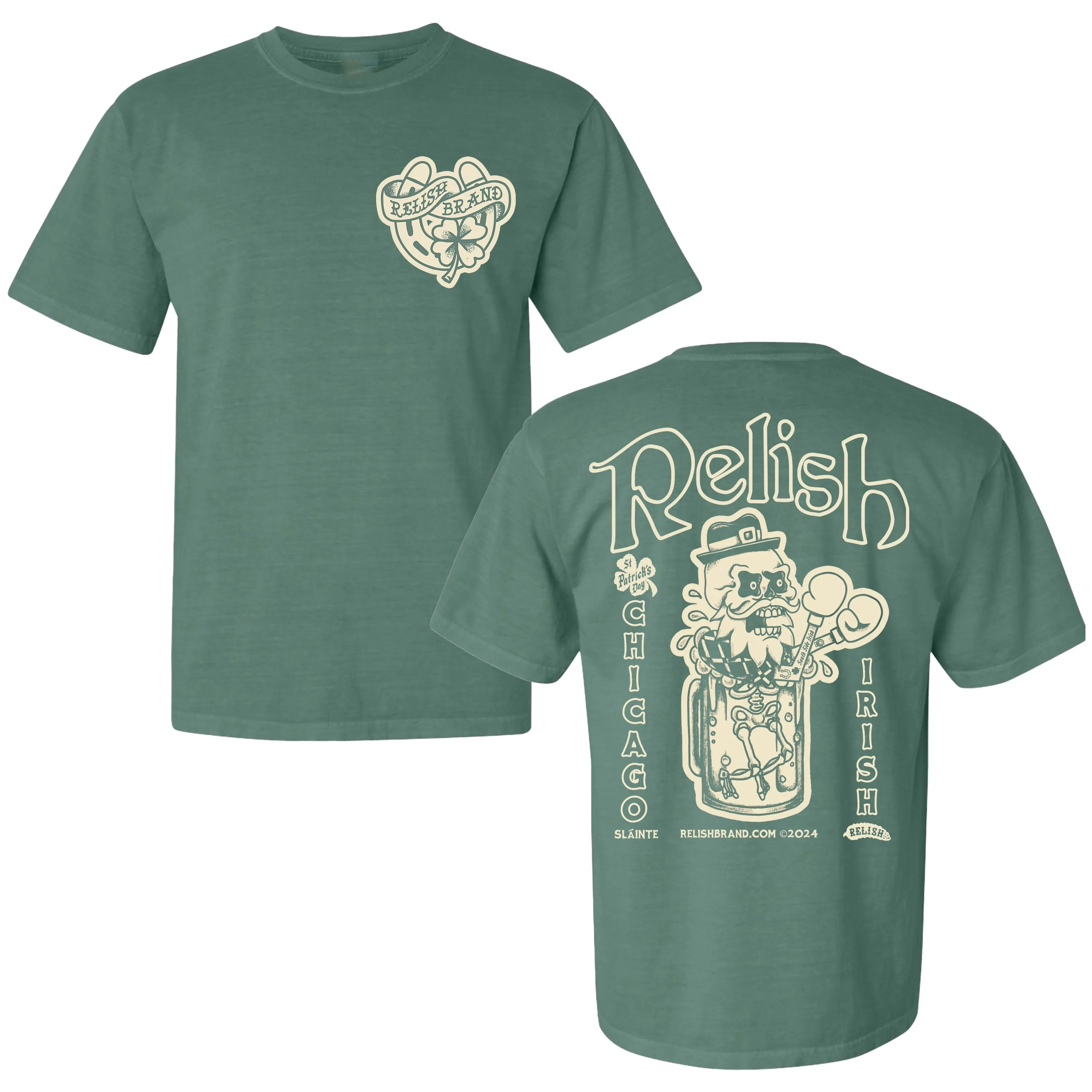 Chi Irish - Leprechaun Beer - Green Tee - Garment Dyed