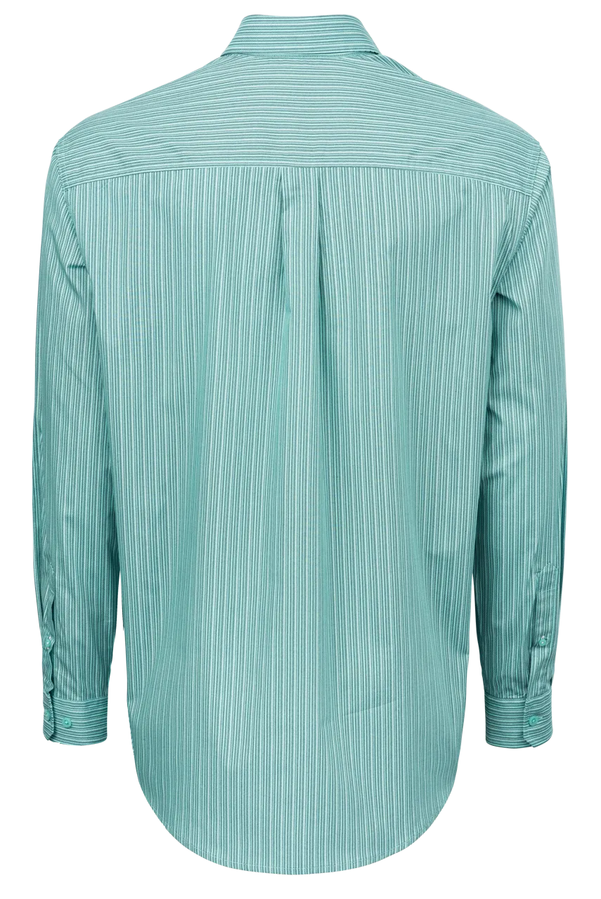 Cinch Striped Button-Front Shirt - Mint