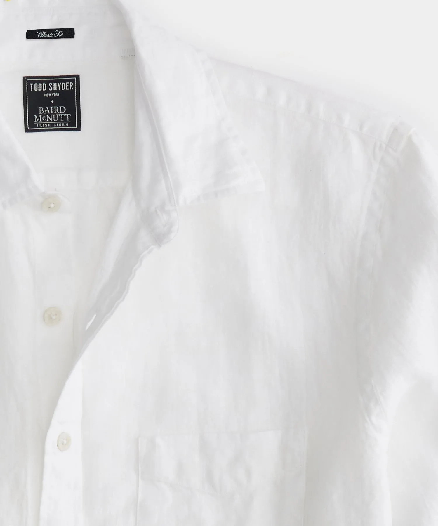 Classic Fit Sea Soft Irish Linen Shirt in White