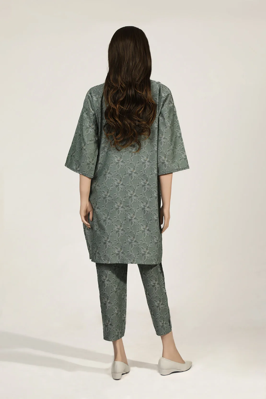 Cotton Jacquard Stitched 2 Piece (Shirt/Trouser)