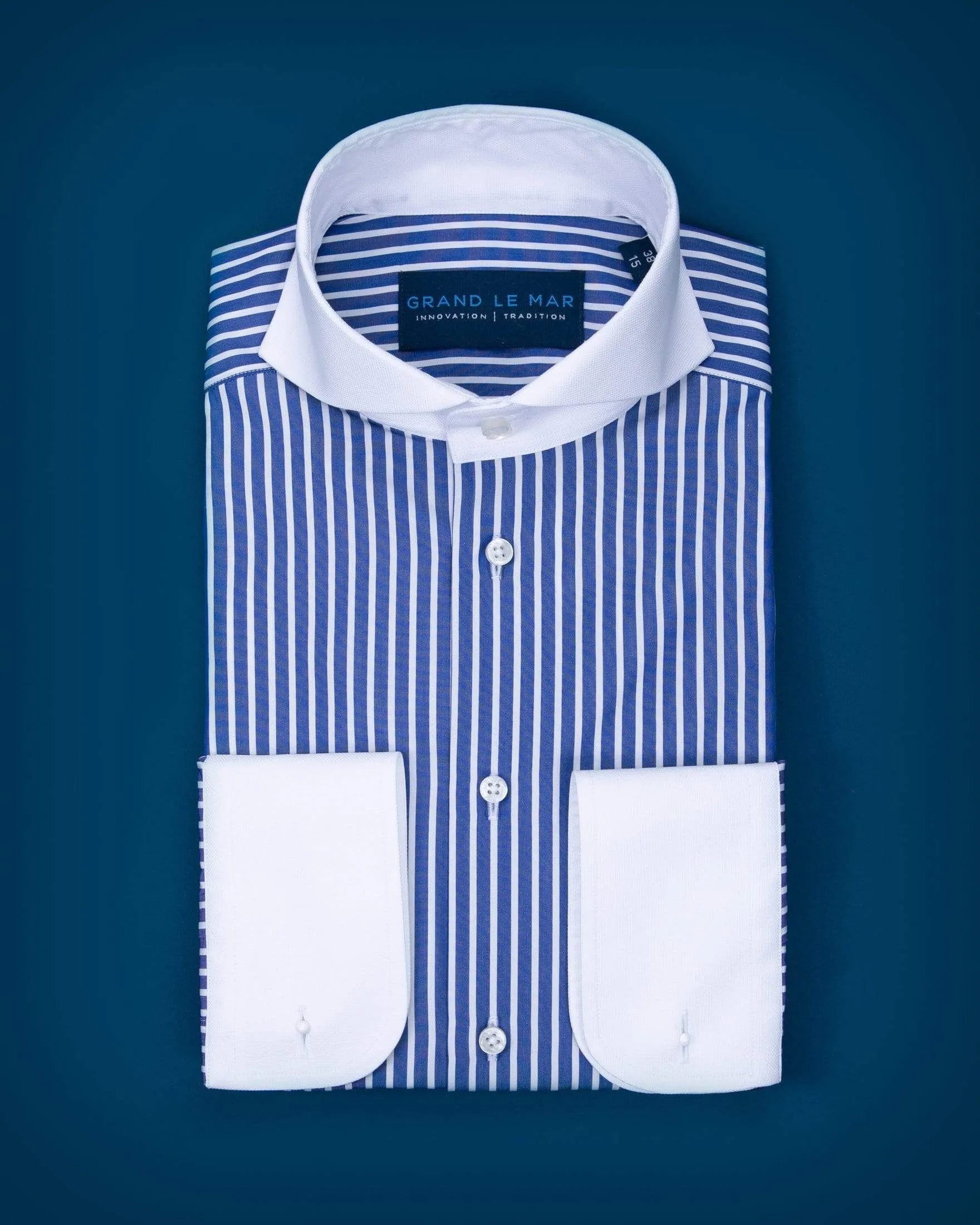 Dark Blue Striped Douglas Shirt