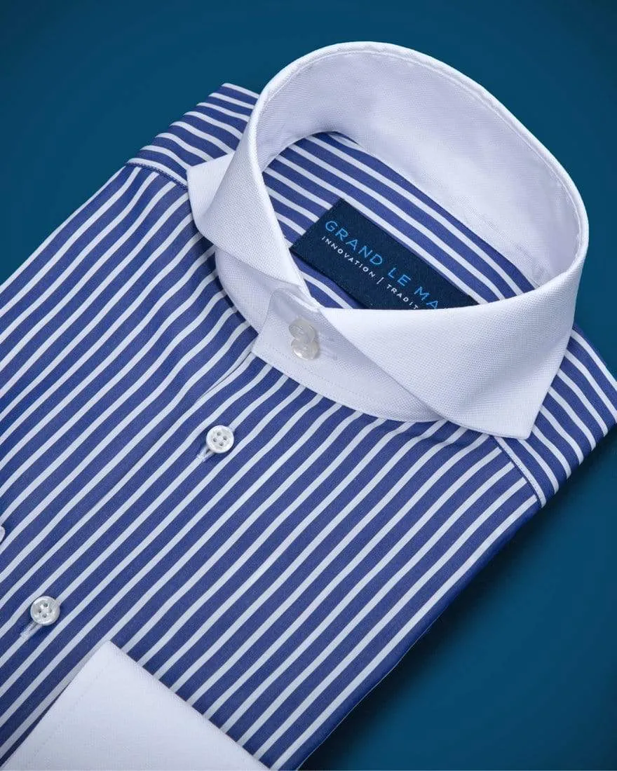 Dark Blue Striped Douglas Shirt