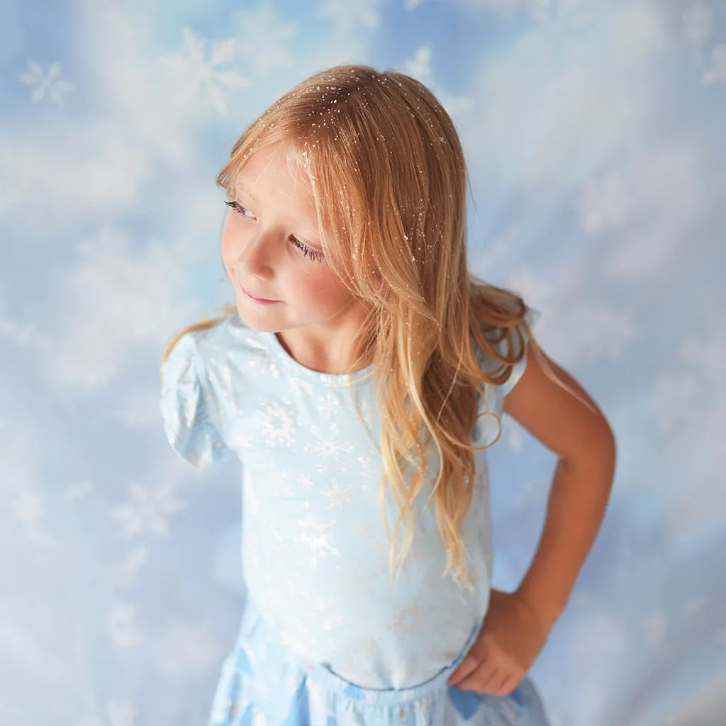 Disney Frozen Elsa Snowflake Ruffled Tee