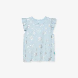 Disney Frozen Elsa Snowflake Ruffled Tee