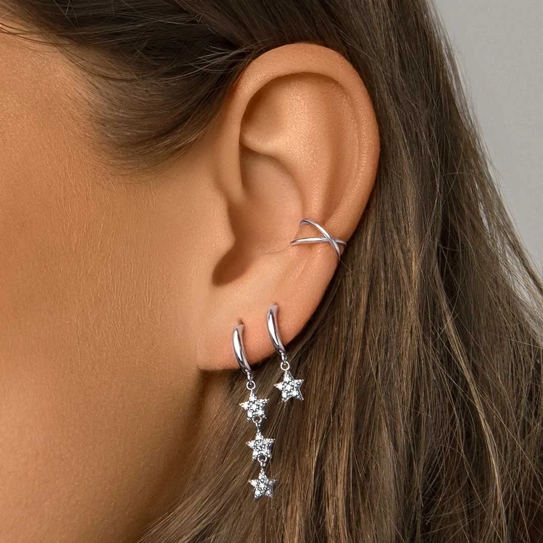 Eli Stars Silver Earrings