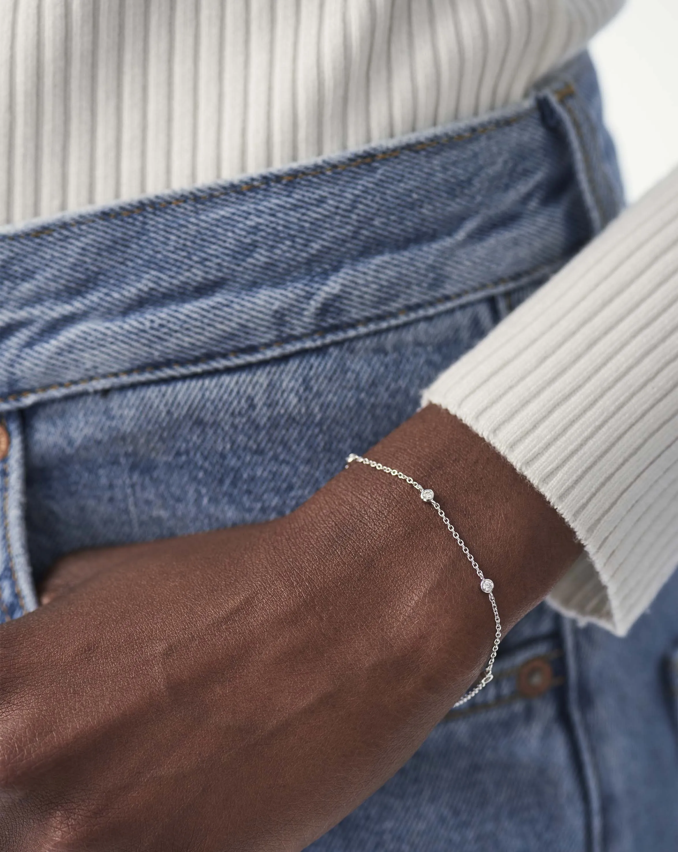 Fine Floating Diamond Bracelet