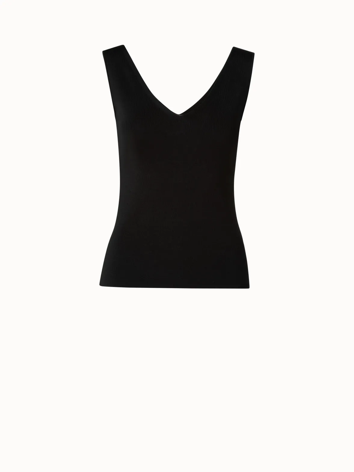 Fitted Silk Stretch V-Neck Tank Top