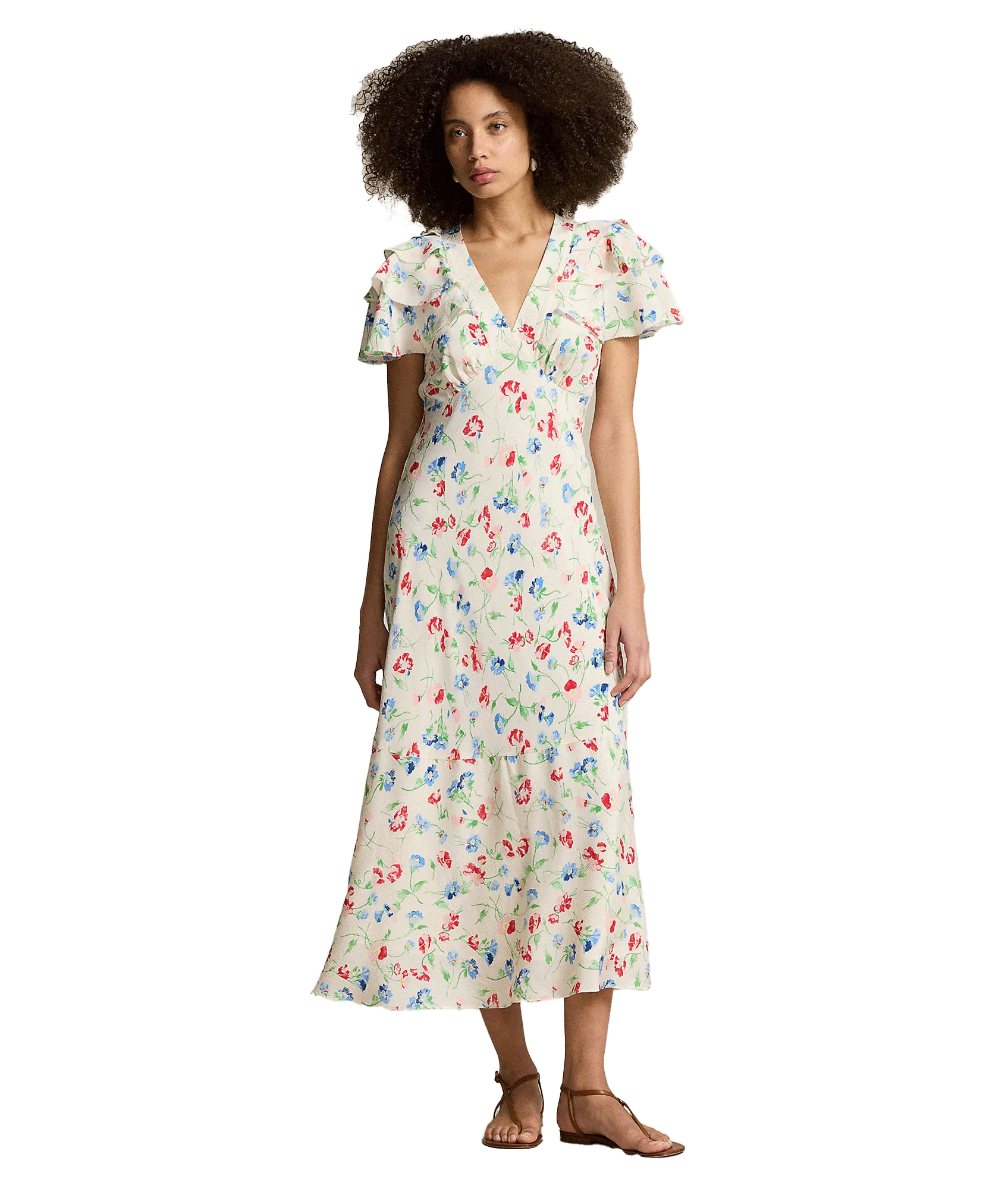 Floral Silk Crepe Dress - Multi