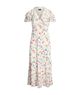 Floral Silk Crepe Dress - Multi