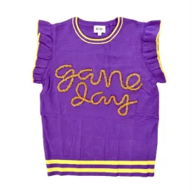 Gameday Ruffled Sleeveless Sweater