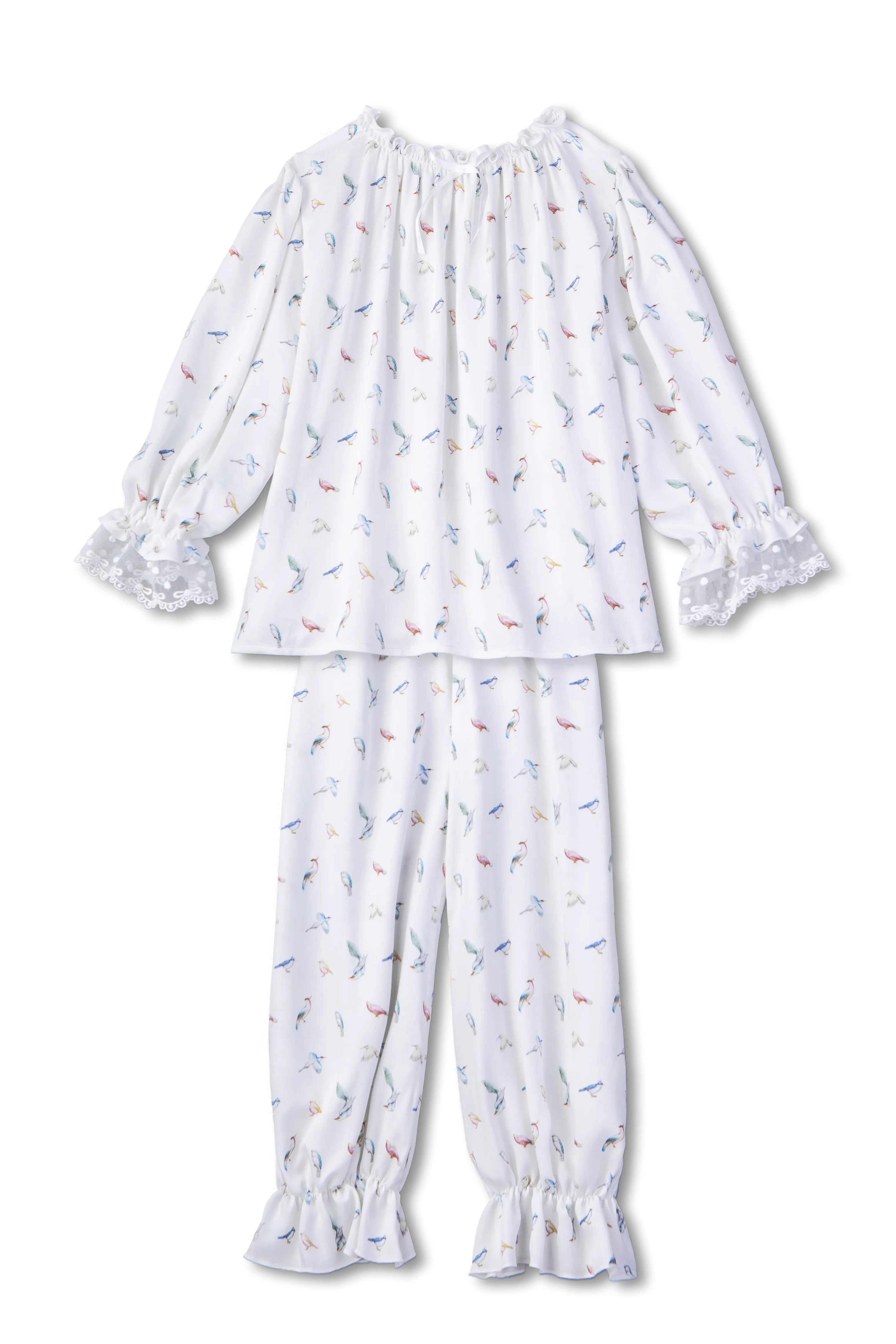 GRACE - KIDS' PYJAMA SET IN WHITE BIRDS