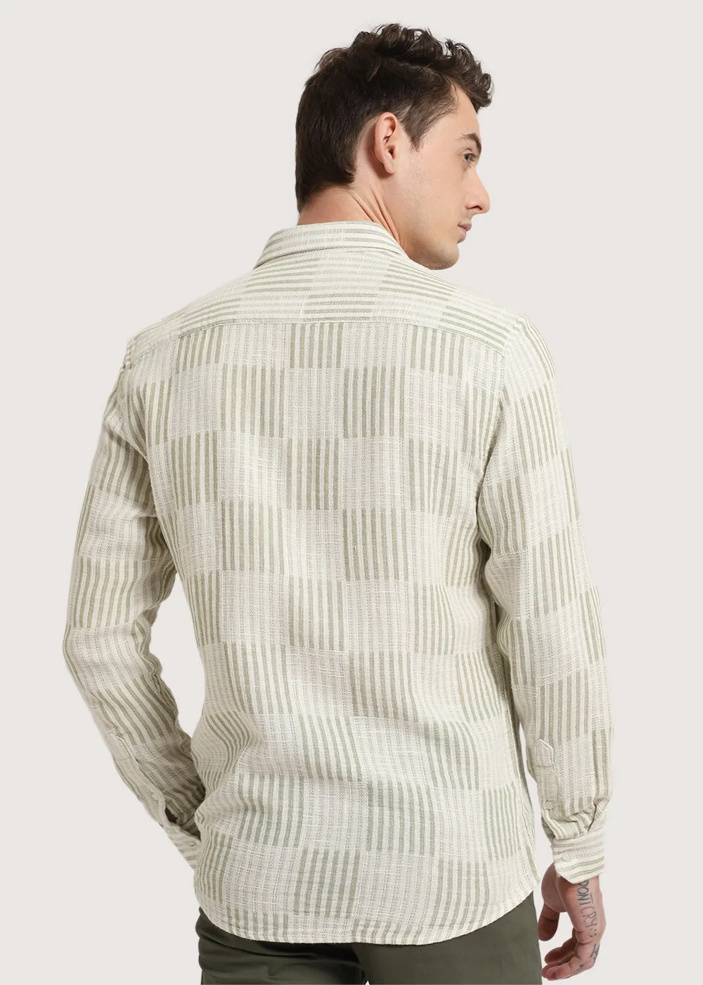 Green Checker Textured Shirt