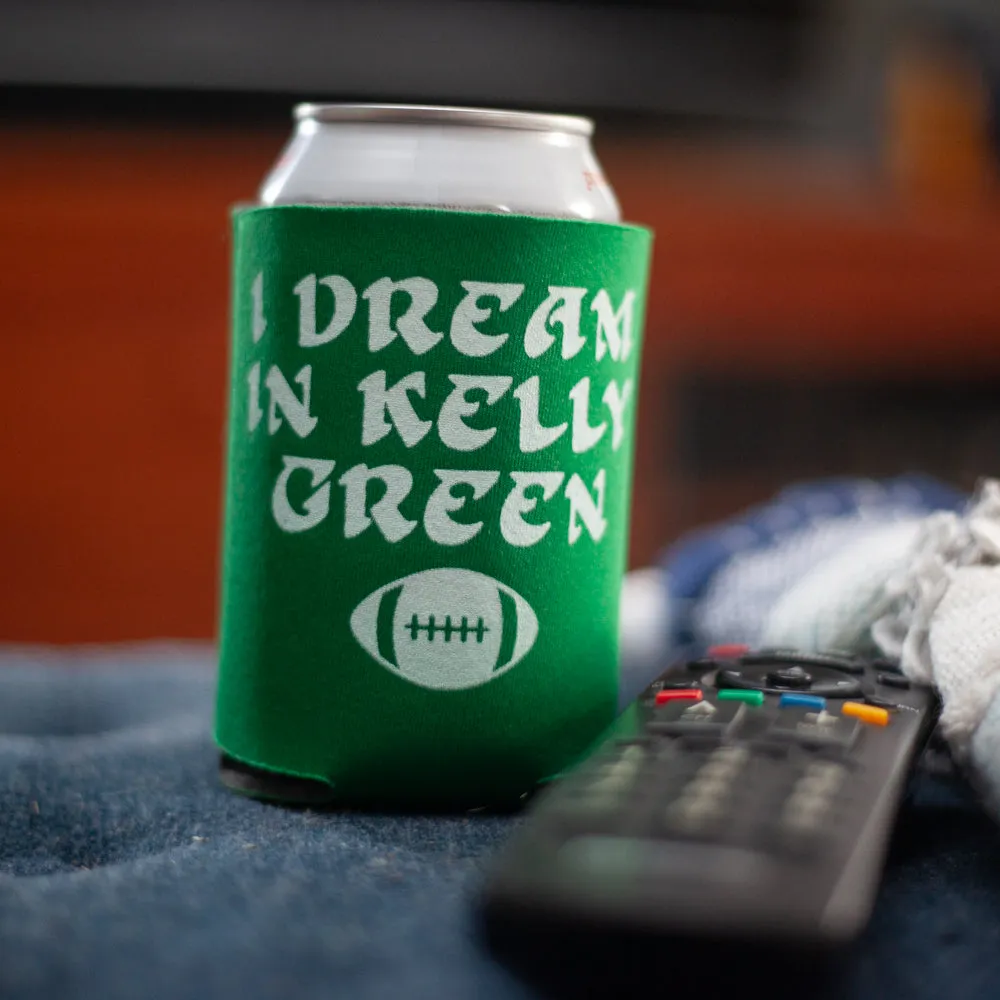 Kelly green Eagles Philadelphia can koozie, Philadelphia Eagles football gift, I dream in kelly green