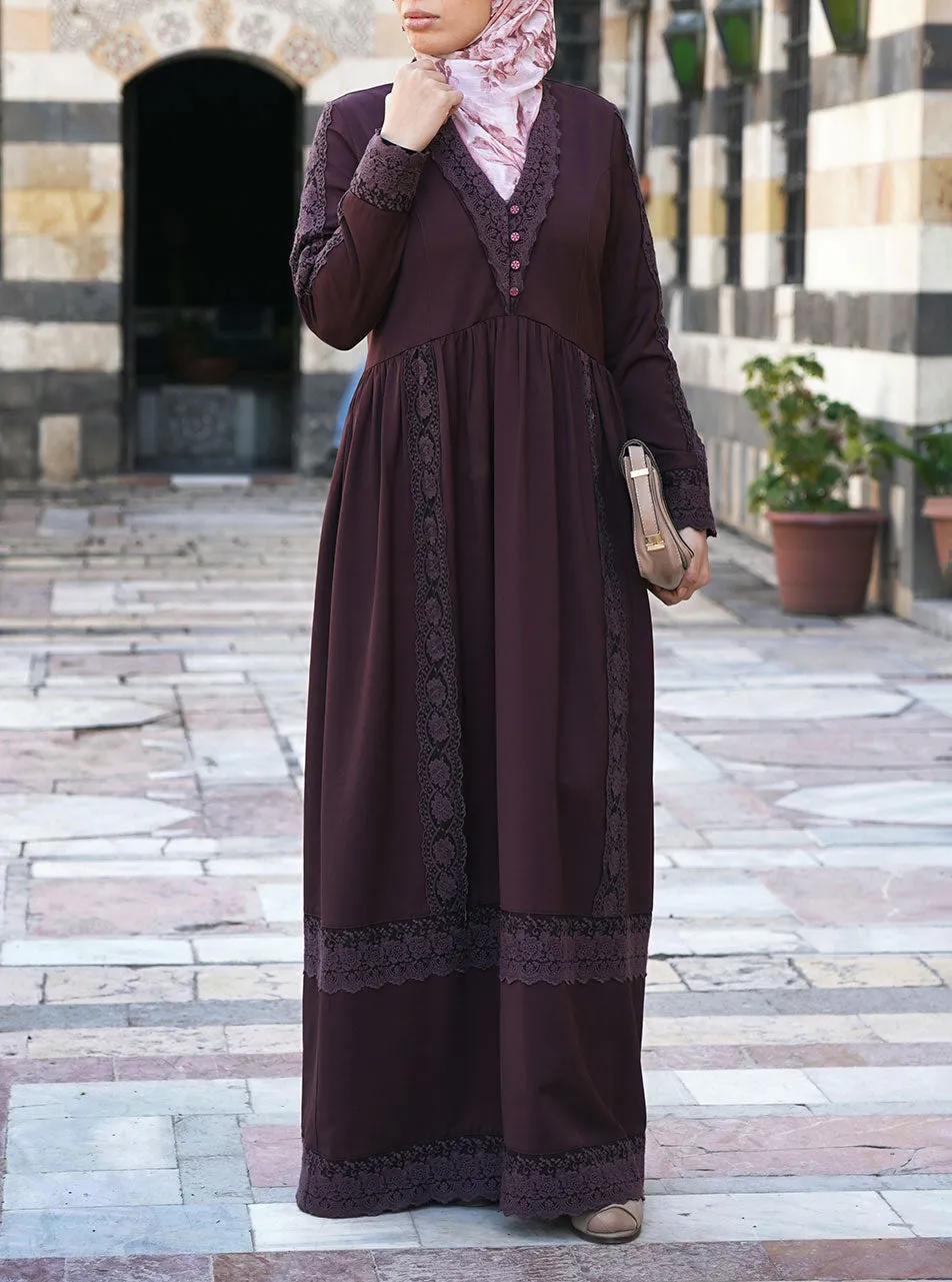 Lace Ruffled Abaya