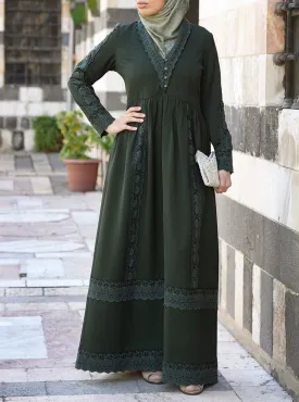 Lace Ruffled Abaya