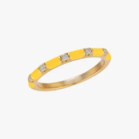 Lemon Yellow CZ Stacker Ring