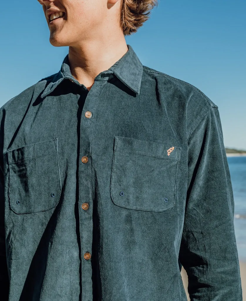 Marlow Long Sleeve Cord Shirt | Blue