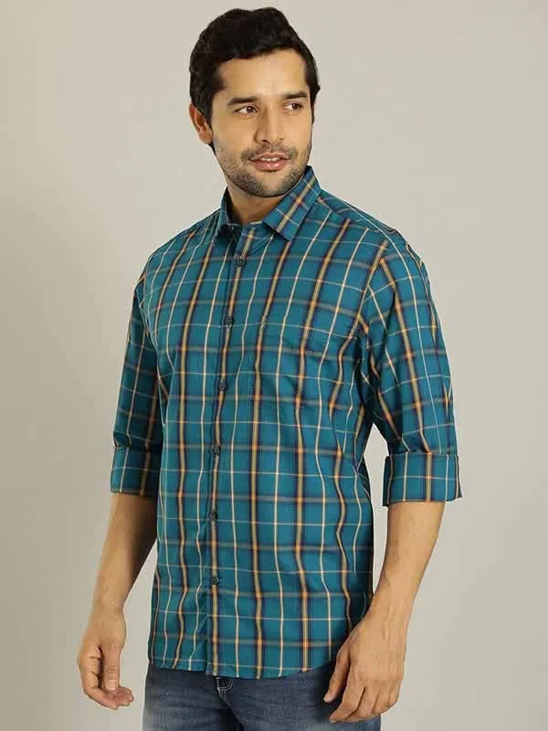 Men Checked Full Sleeve Cotton Blend Shirt