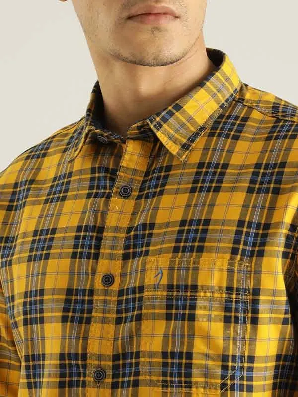 Men Checked Full Sleeve Cotton Blend Shirt