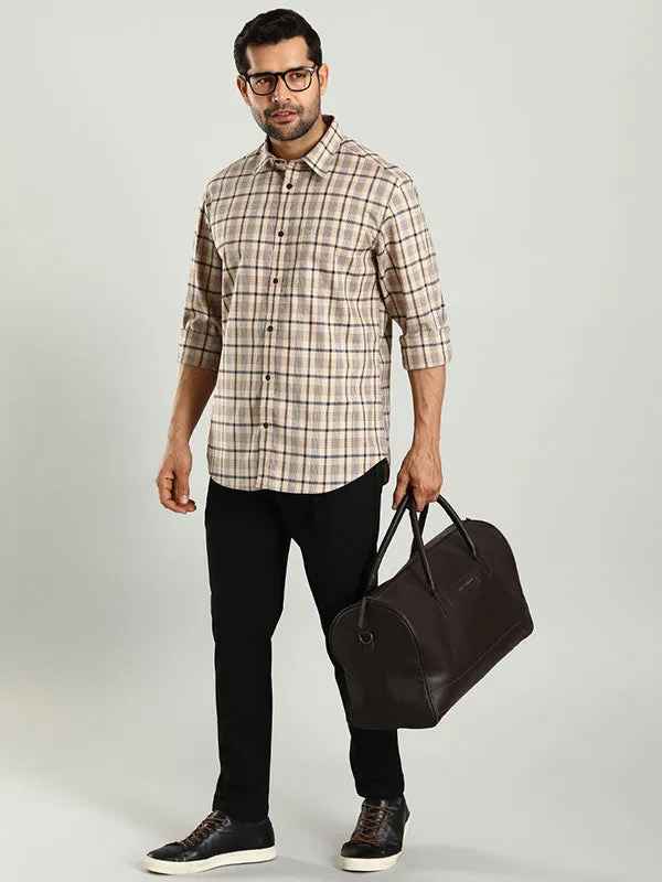 Men Checked Full Sleeve Cotton Shirt