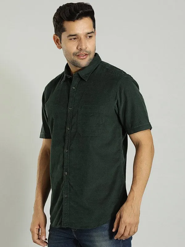 Men Checked Half Sleeve Cotton Blend Shirt