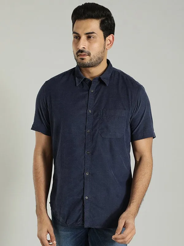 Men Checked Half Sleeve Cotton Blend Shirt