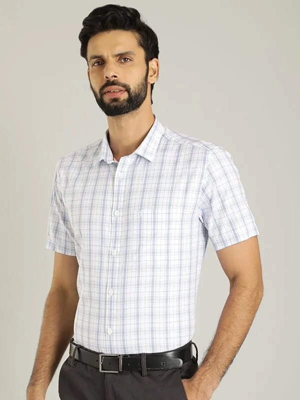 Men Checked Half Sleeve Cotton Shirt