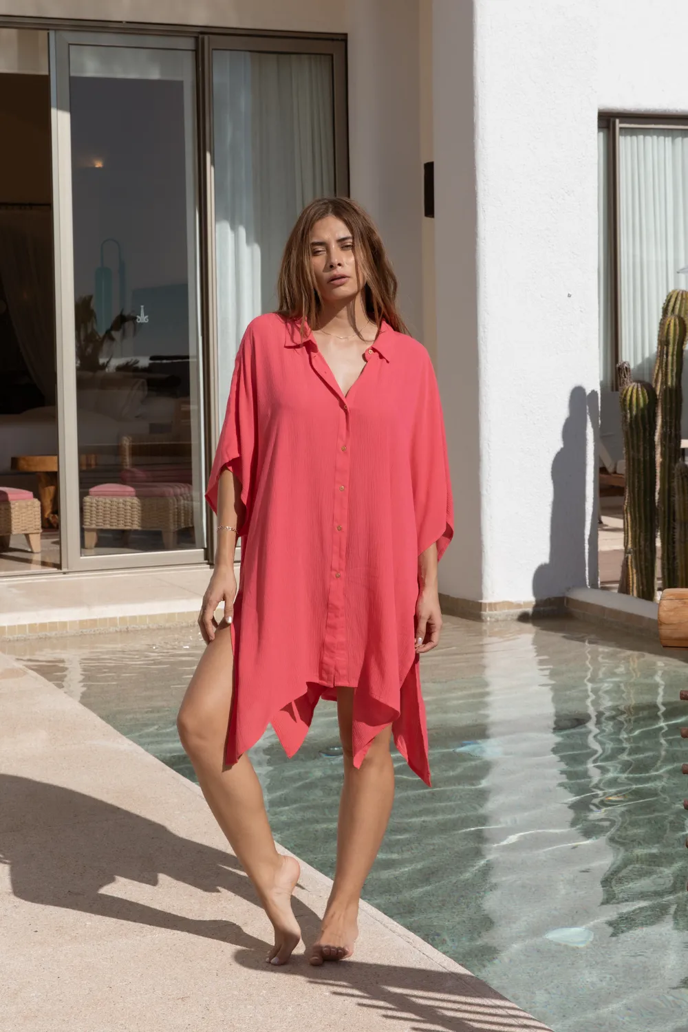 Miami Big Shirt Button Up Dress