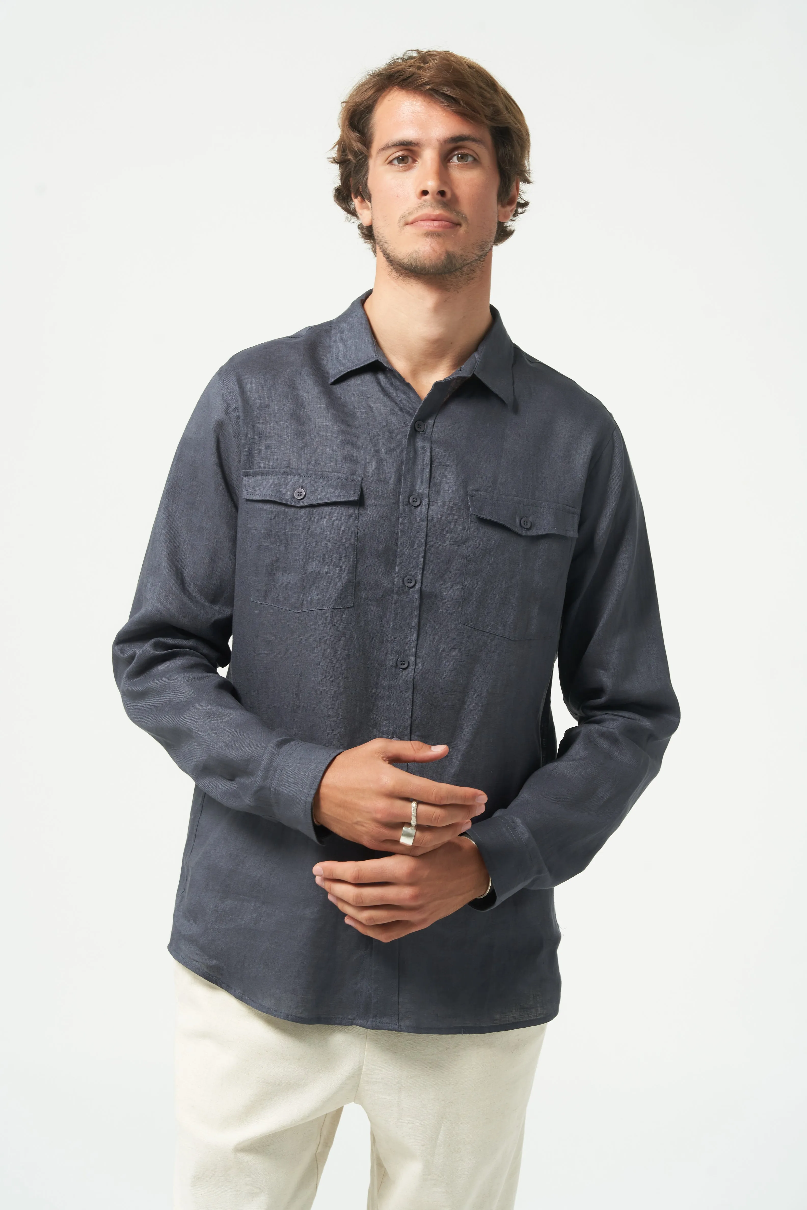 MONTOYA POCKET SHIRT - BLUE/BLACK