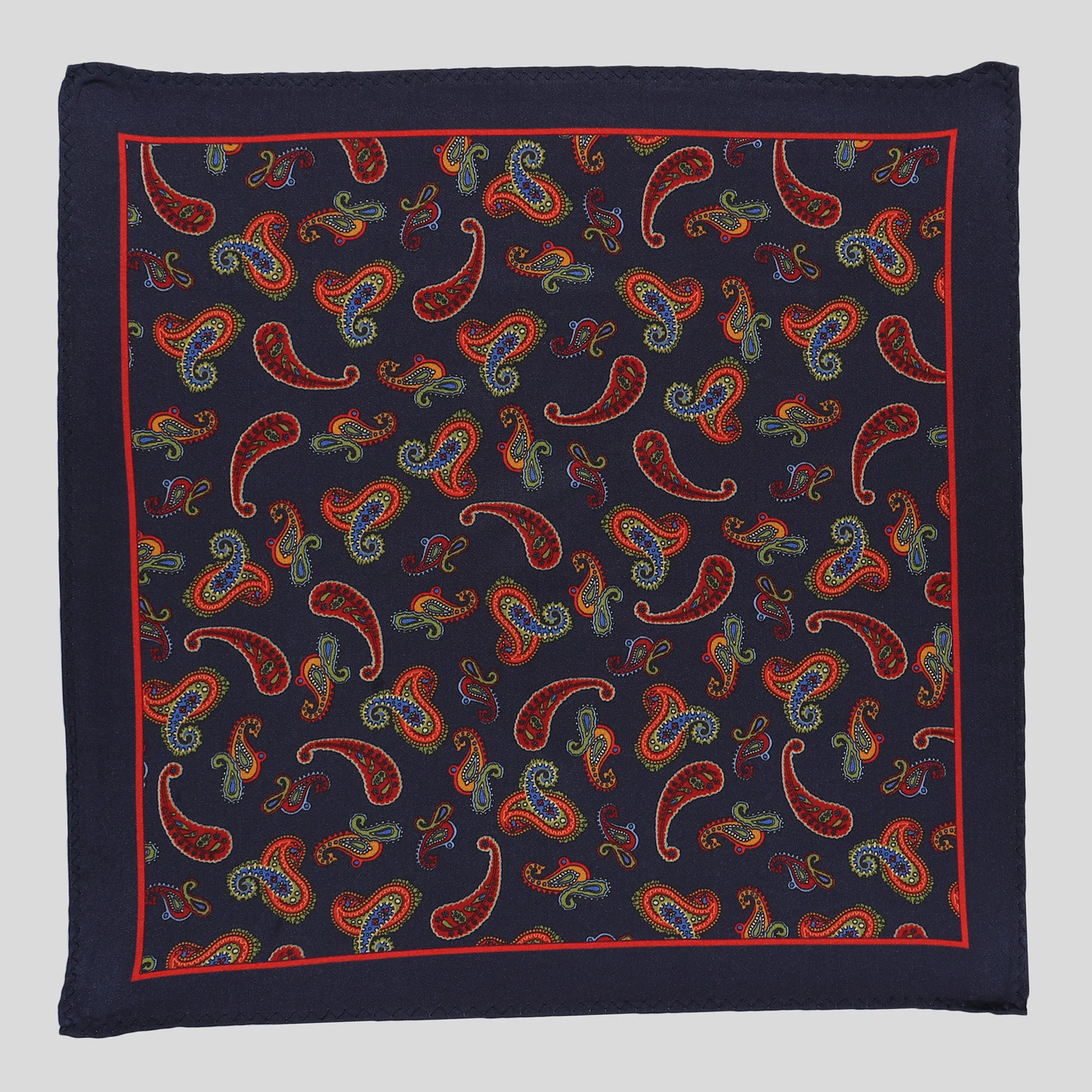 Navy Blue Pocket Sqaure, Floral Pocket Square