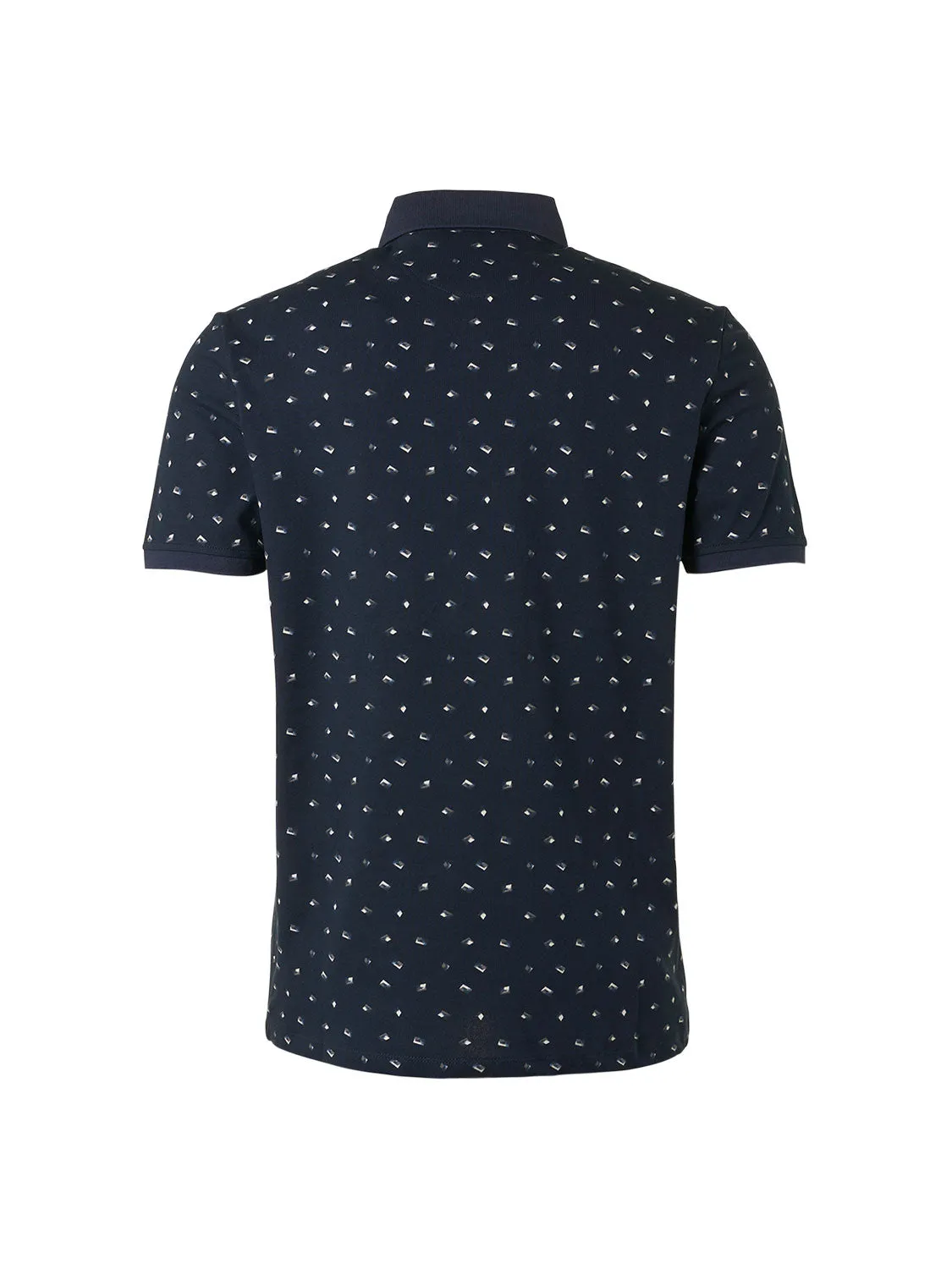 No Excess - Allover Printed Pique Polo -Night or Smoke Green