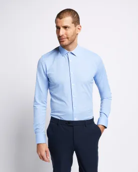 Non-iron stretch shirt blue