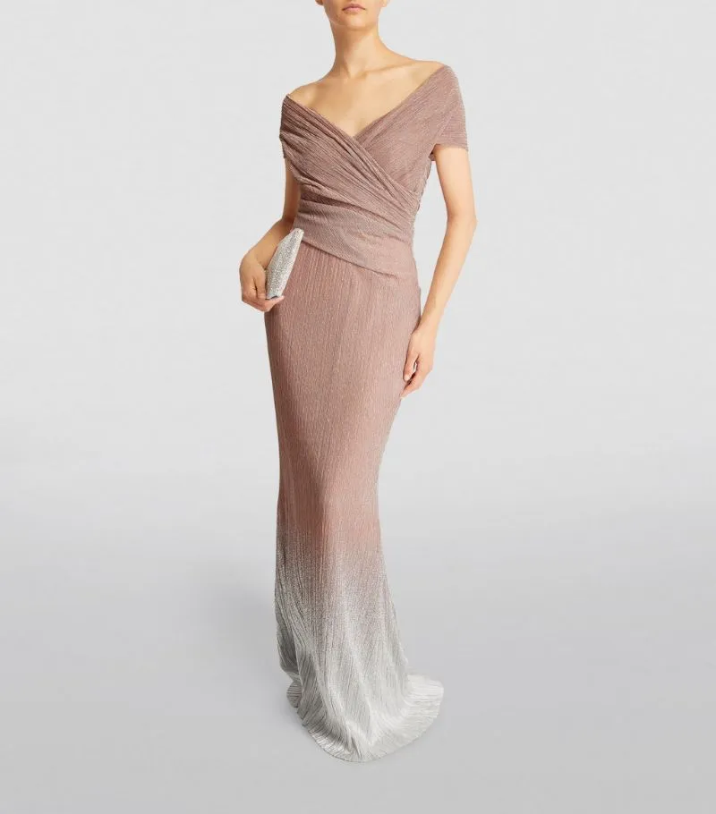 OL000507JL35 Spray ombre off the shoulder gown