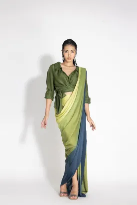 Ombré Highleg Sari with Kim Shirt