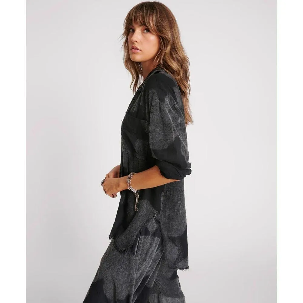 One Teaspoon Black Star Muslin Longline Shirt