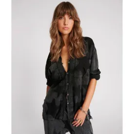 One Teaspoon Black Star Muslin Longline Shirt