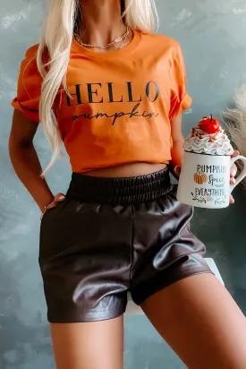 "Hello Pumpkin" Graphic T-Shirt (Burnt Orange) - Print On Demand