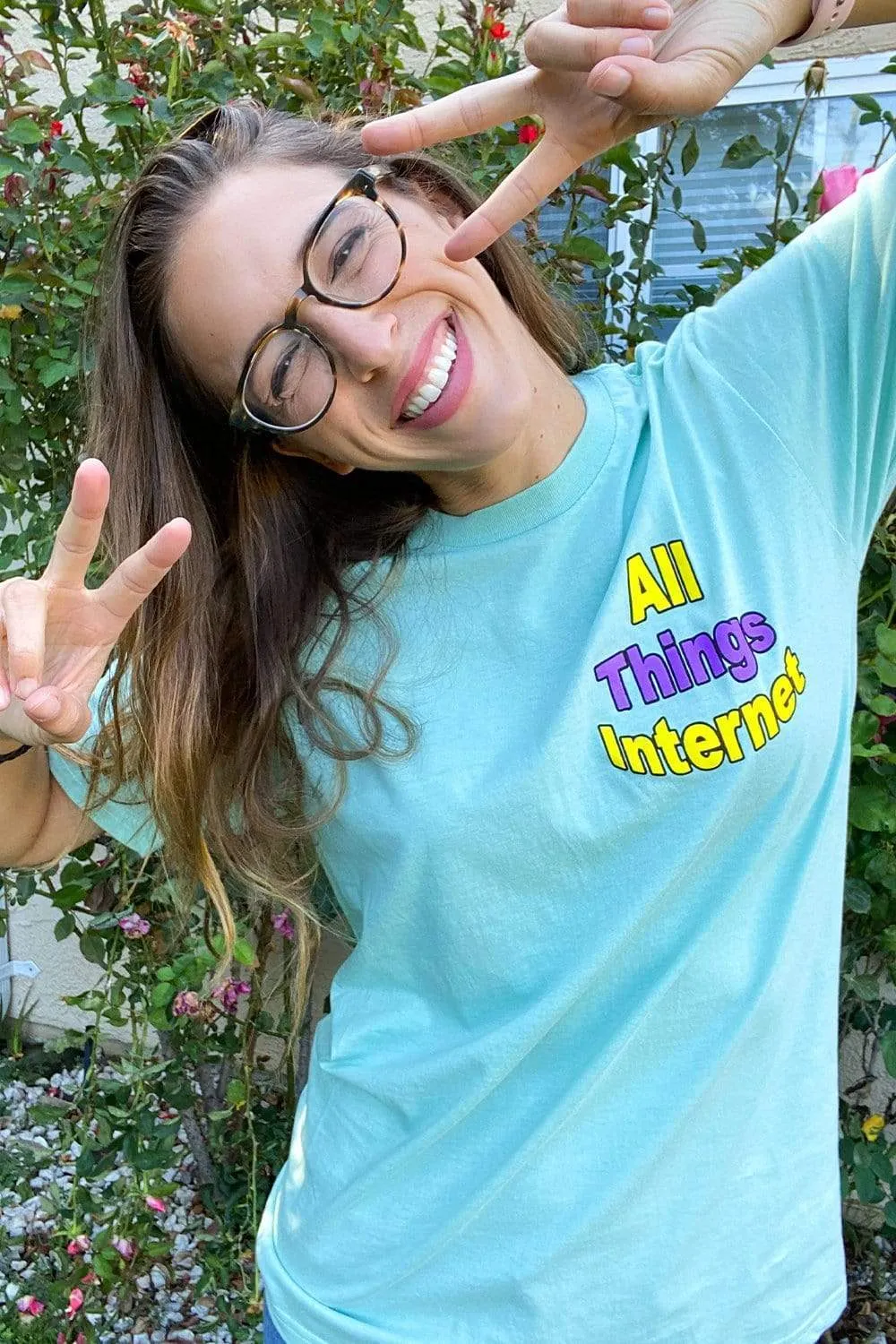 Rachel Ballinger 'All Things Internet' Light Green Shirt