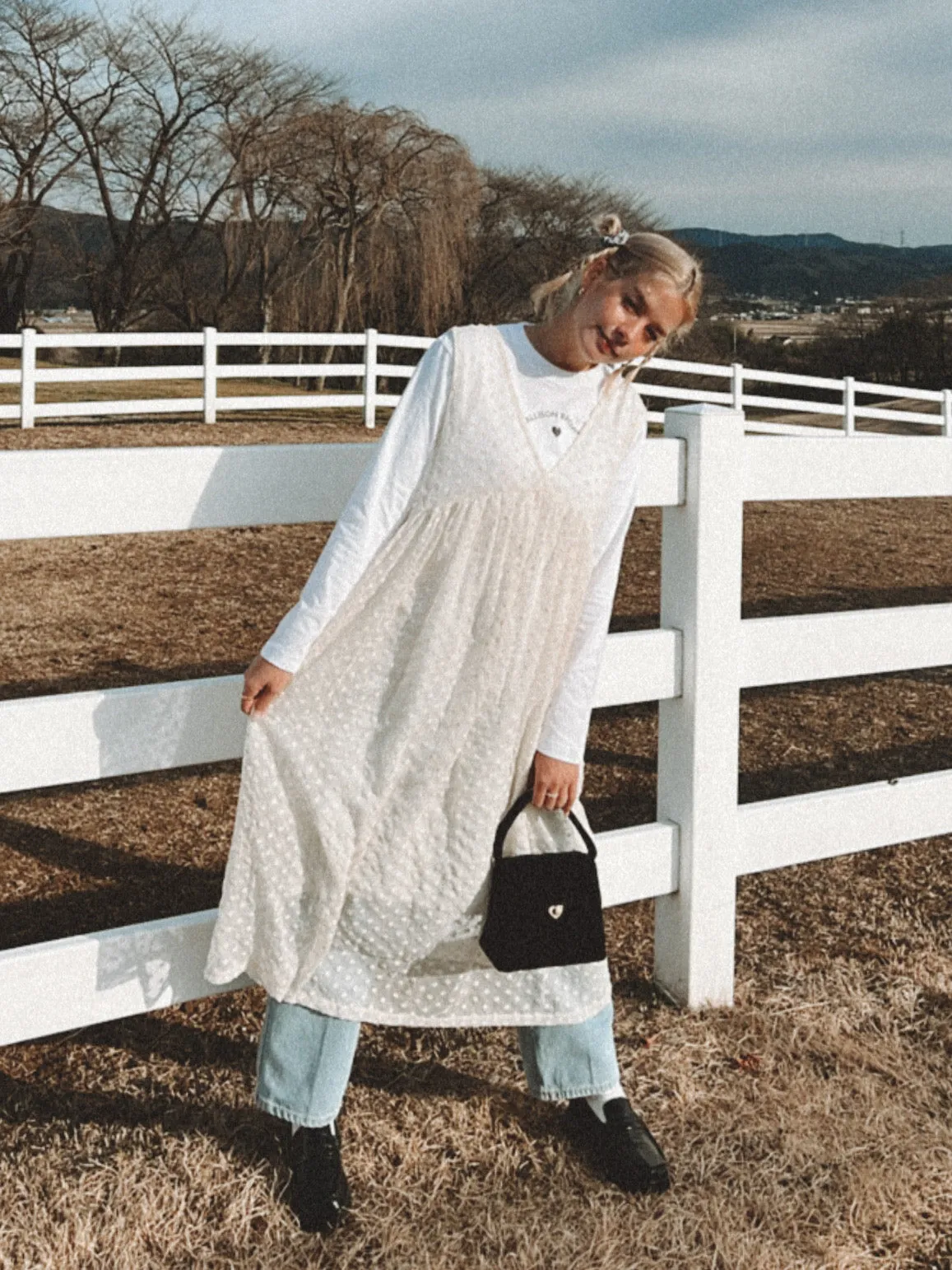 See-through Dot Long Dress