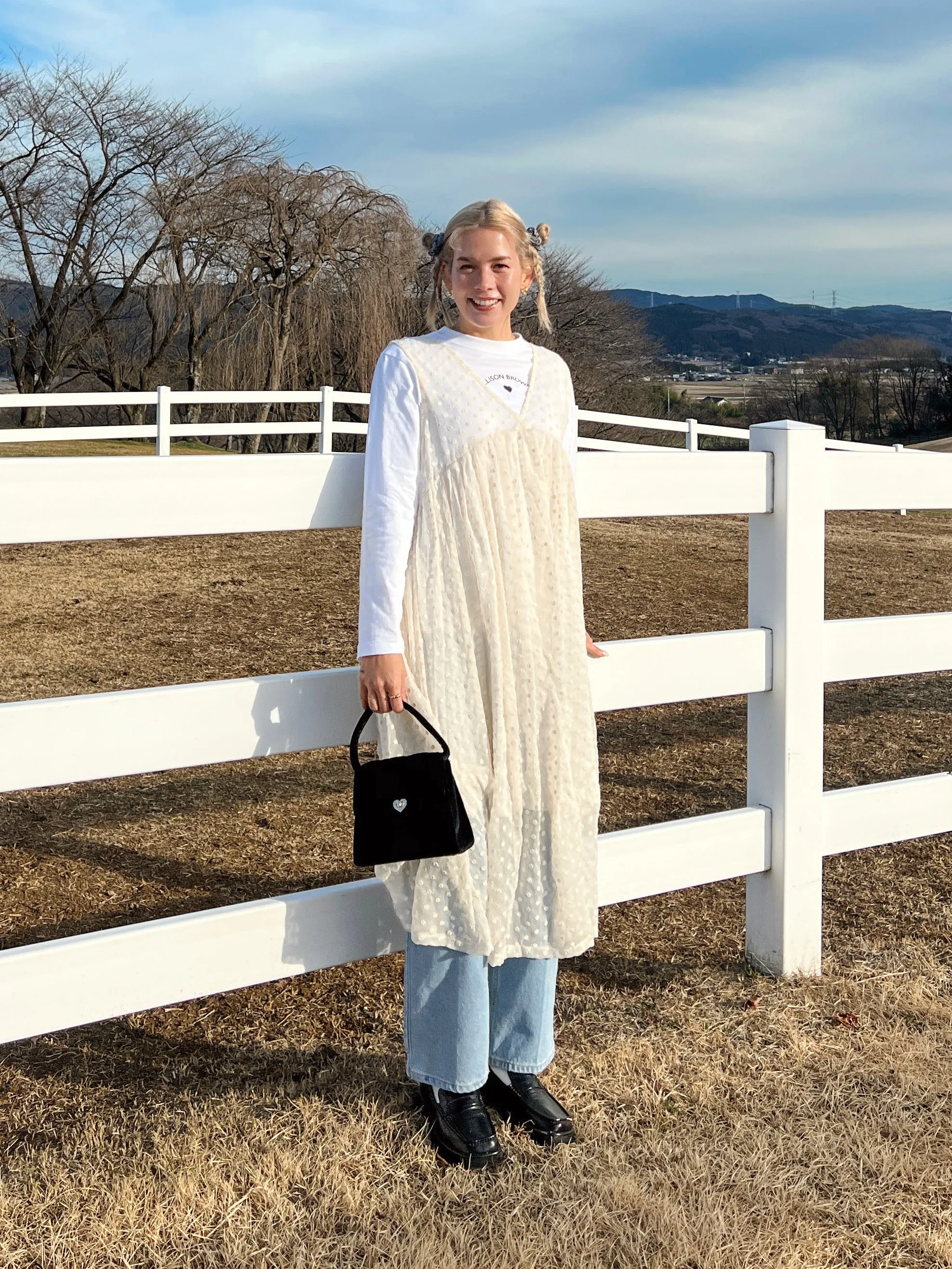 See-through Dot Long Dress