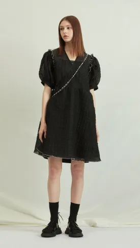 See Through Puff Sleeves Dress