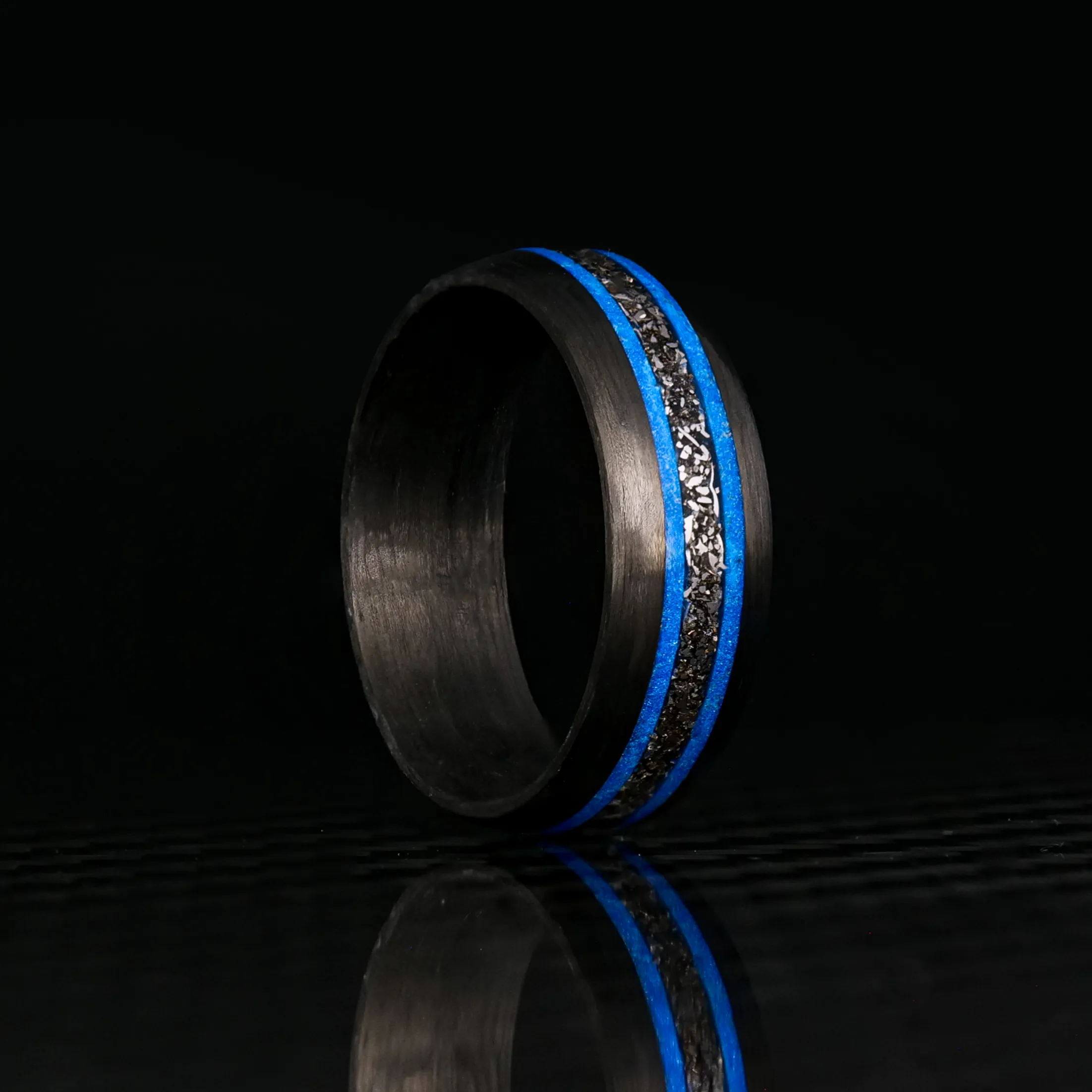 The Hyper Glowstone Ring | Carbon Fiber with Bugatti Wheel Shavings | Classic Edition