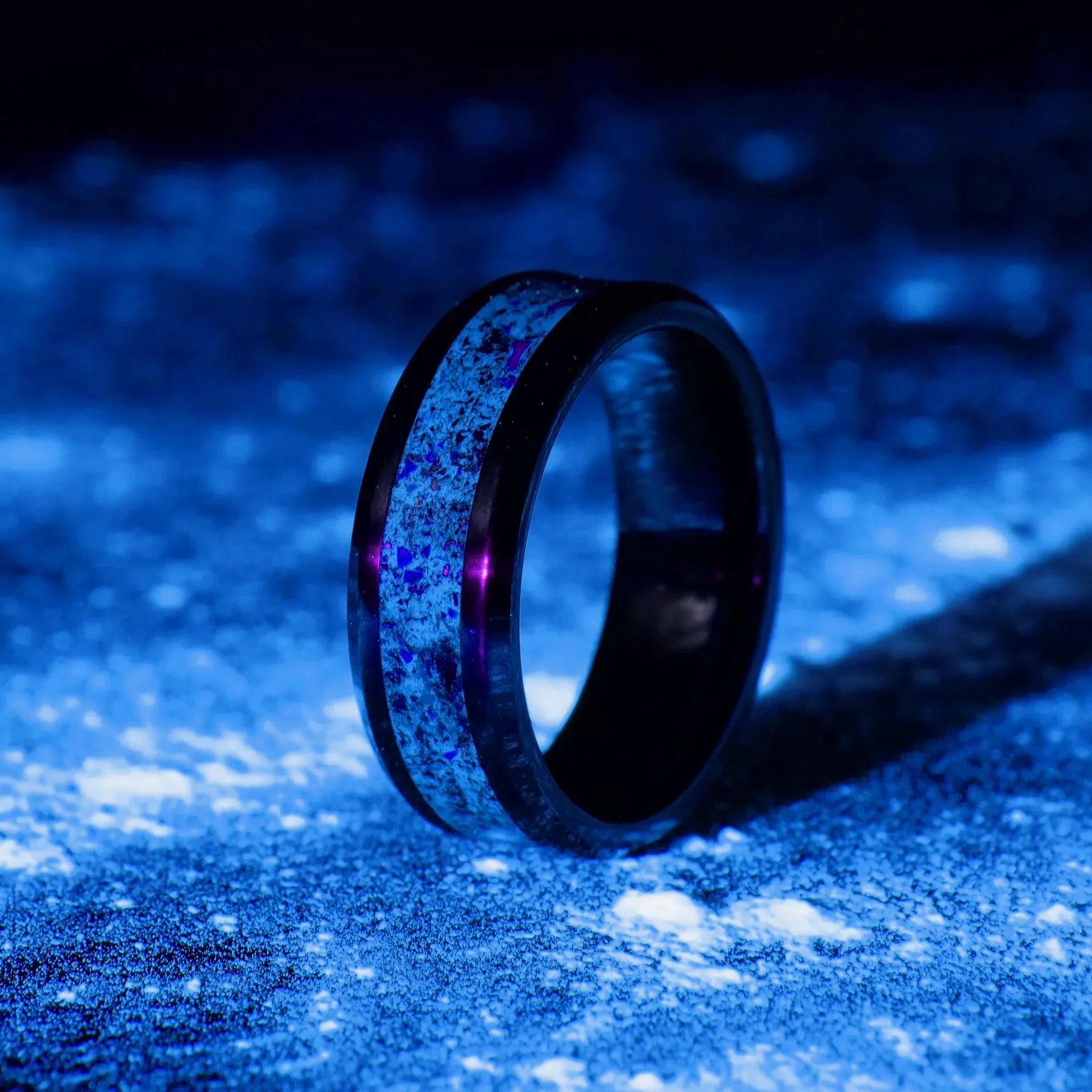 The Hyper Glowstone Ring | Carbon Fiber with Bugatti Wheel Shavings | Classic Edition