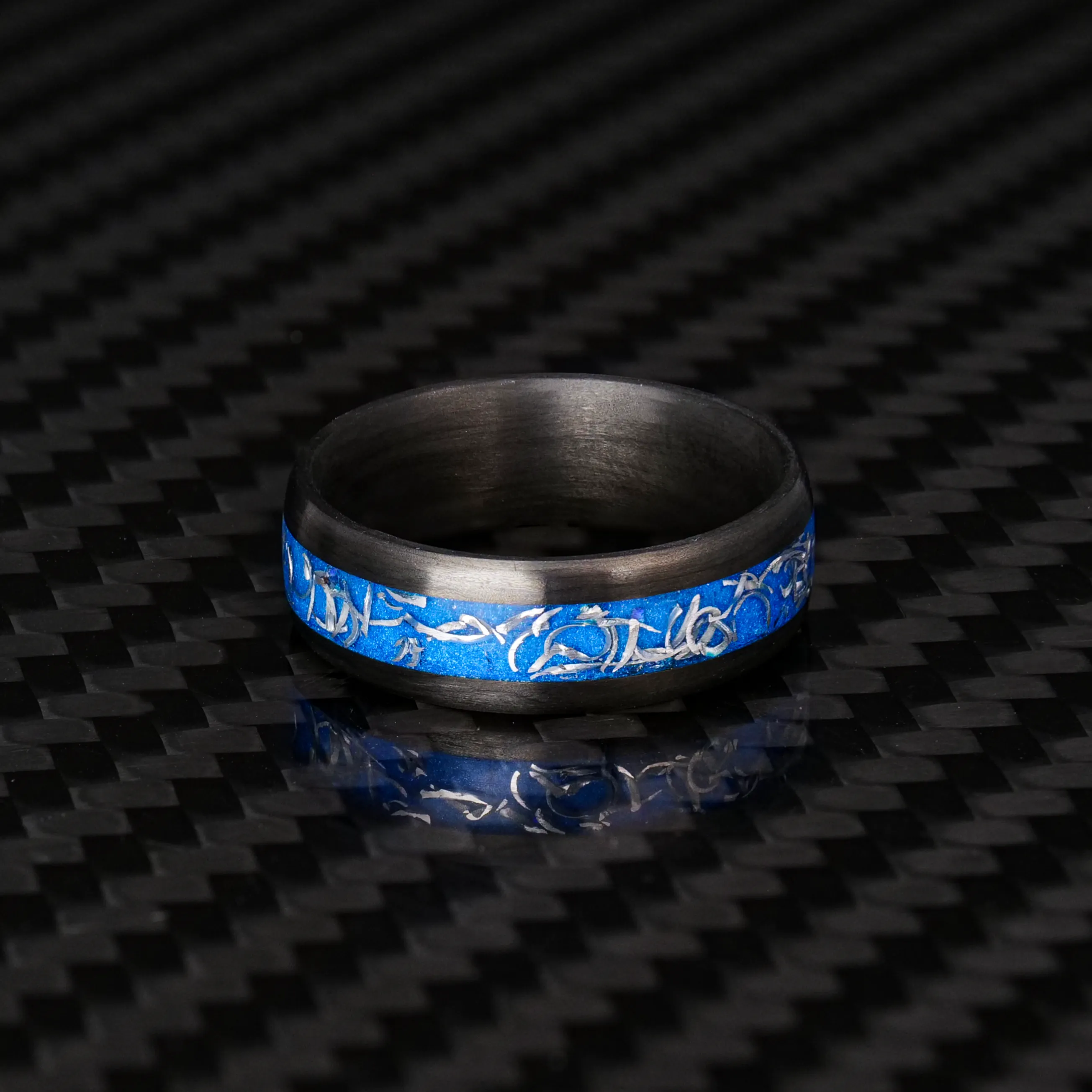 The Hyper Glowstone Ring | Carbon Fiber with Bugatti Wheel Shavings | Classic Edition