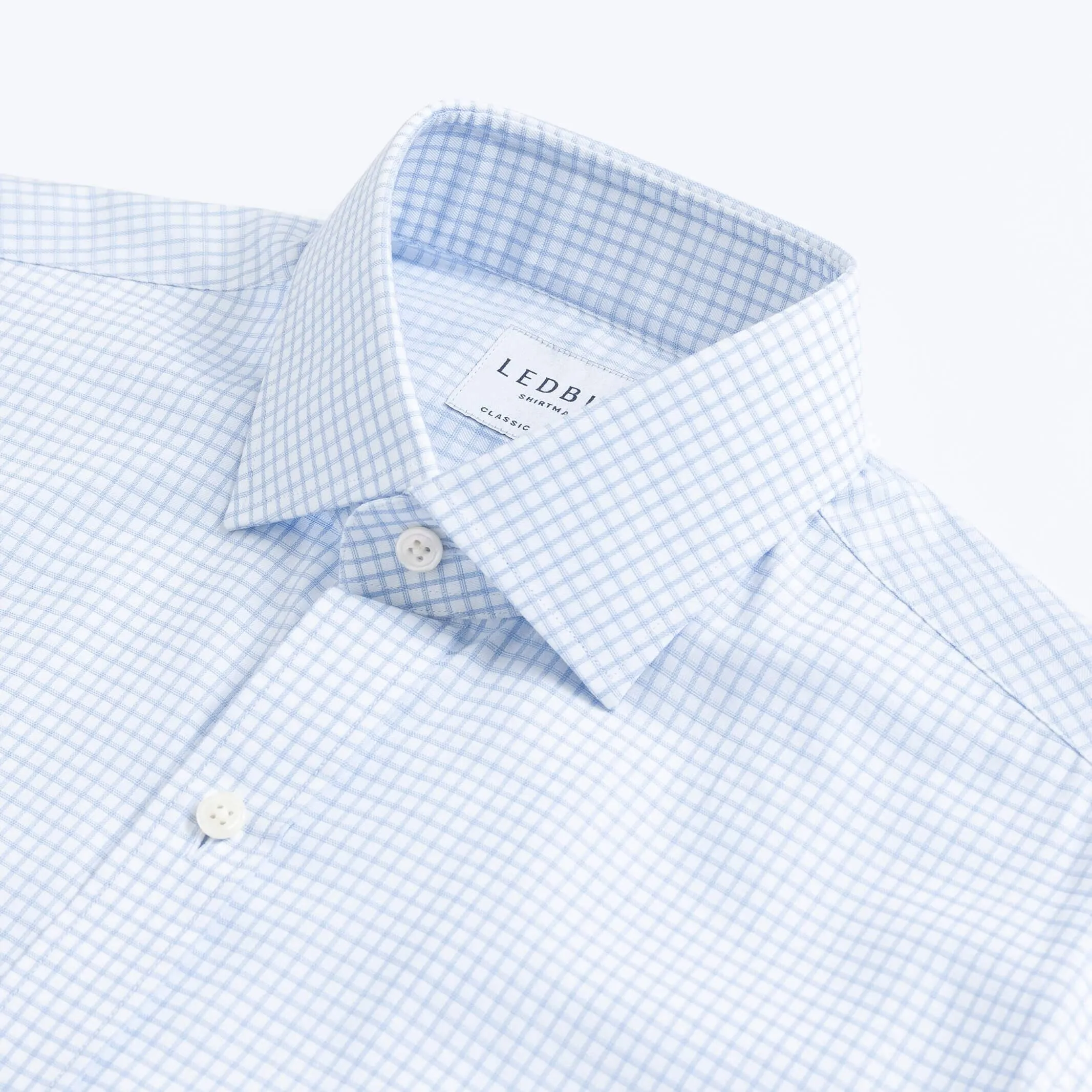 The Sky Blue Owen Check Custom Shirt