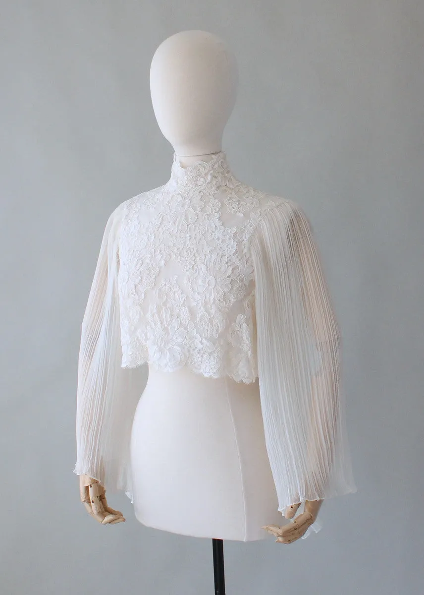 Vintage 1960s Lace Butterfly Sleeve Blouse