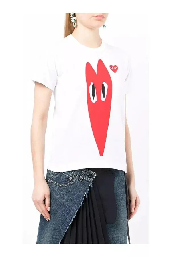 Women's Play T-shirt with Stretched Red Heart