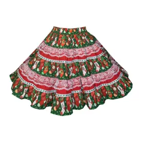 XL Christmas Stockings Square Dance Skirt